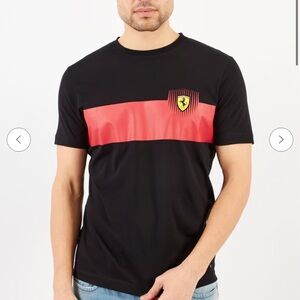 Ferrari Black and Red Logo Tee in XXXL Regular Fit - Men’s Sizing